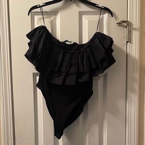 Zara Black Ruffled Bodysuit